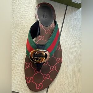 Brand new Gucci GG web thong sandals size 6.5